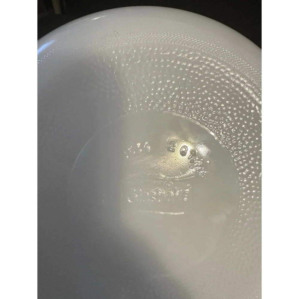 Glasbake Casserole Dish 2QT White Green Floral Daisy Vintage Milk Glass with Lid